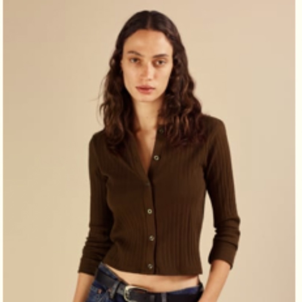 Zara Button Down Knit Top